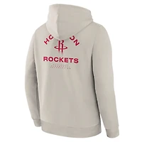 Sweat à capuche premium blanc cassé des Houston Rockets de la collection Crossover Fanatics pour homme, motif tir bloqué