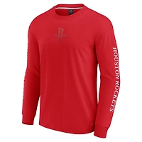 T-shirt à manches longues rouge Fanatics pour hommes Houston Rockets Elements Strive