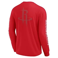 T-shirt à manches longues rouge Fanatics pour hommes Houston Rockets Elements Strive