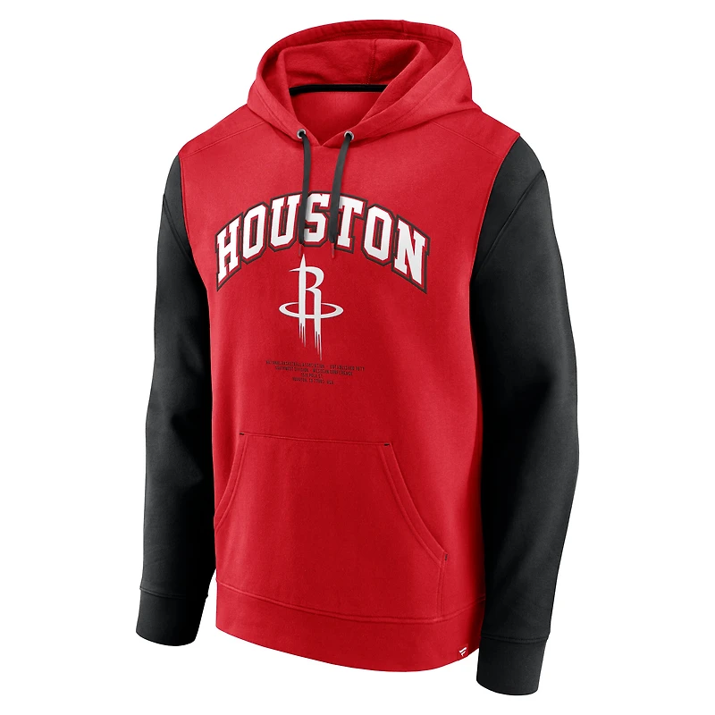 Men's Fanatics Red Houston Rockets Scorer Pullover Hoodie