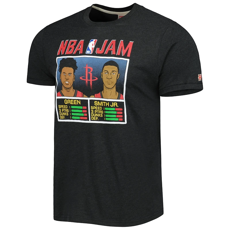 Men's Homage Jalen Green & Jabari Smith Jr. Charcoal Houston Rockets NBA Jam Tri-Blend T-Shirt