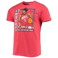 Men's Homage Jalen Green Red Houston Rockets Rookie Player Pack Tri-Blend T-Shirt