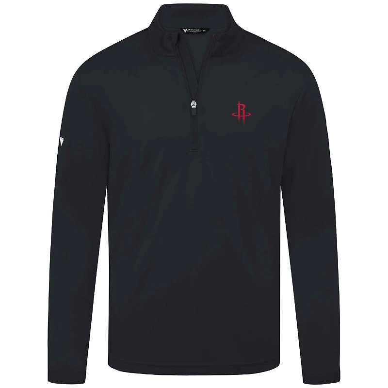 Men's Levelwear Black Houston Rockets Heron Quarter-Zip Top