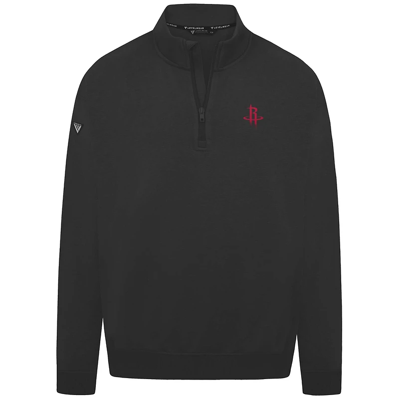 Men's Levelwear Black Houston Rockets Murray Quarter-Zip Pullover