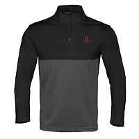 Men's Levelwear Black Houston Rockets Pursue Quarter-Zip Top