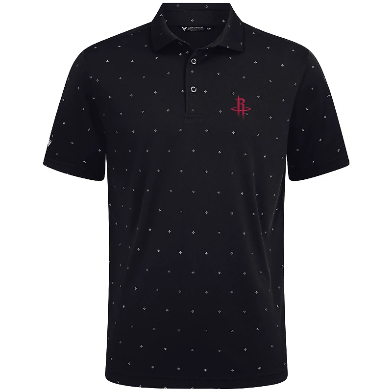 Men's Levelwear Black Houston Rockets Vision Polo