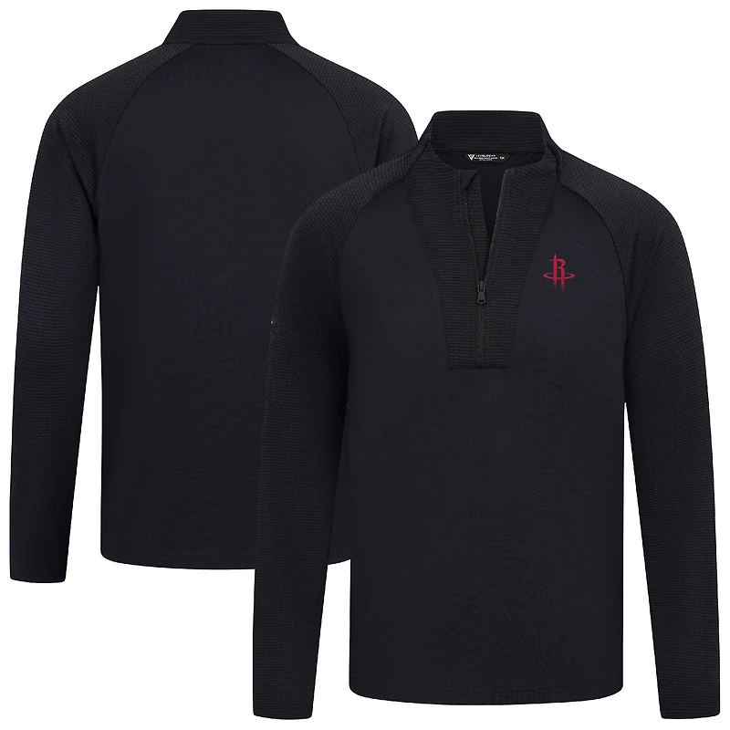 Men's Levelwear Black Houston Rockets Volley Quarter-Zip Top