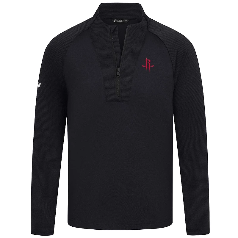 Men's Levelwear Black Houston Rockets Volley Quarter-Zip Top