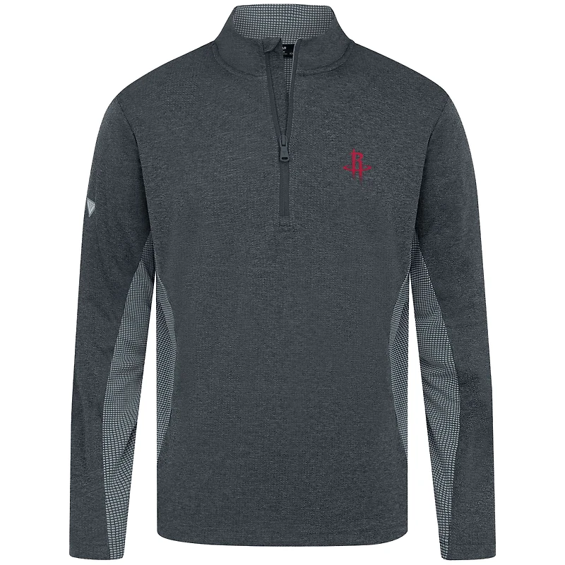 Men's Levelwear Heather Black Houston Rockets Waffle Insignia 2.0 Quarter-Zip Top