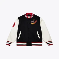 Veste universitaire Mitchell & Ness Hardwood Classics Off Day pour homme, noire et blanche, Houston Rockets.