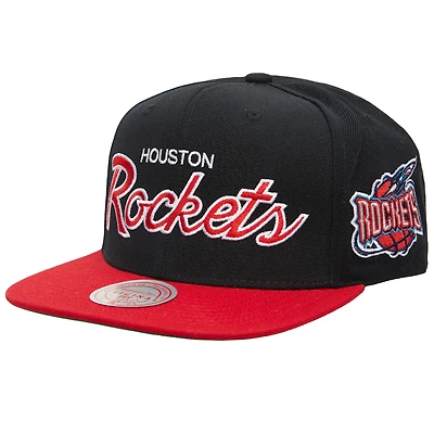 Casquette Snapback MVP Team Script 2.0 Houston Rockets Hardwood Classics MVP Mitchell & Ness pour homme, noir