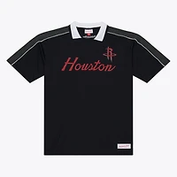 Men's Mitchell & Ness  Black Houston Rockets Polo Jersey
