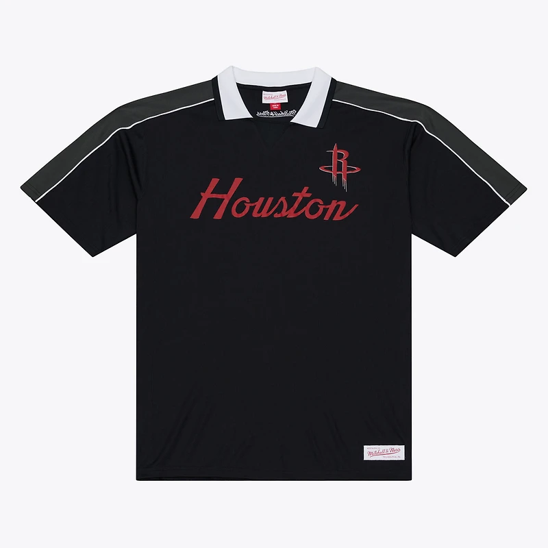 Men's Mitchell & Ness Black Houston Rockets Polo Jersey