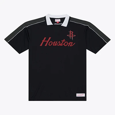 Men's Mitchell & Ness  Black Houston Rockets Polo Jersey