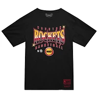 T-shirt noir lumineux Mitchell & Ness Houston Rockets pour homme, collection mondiale