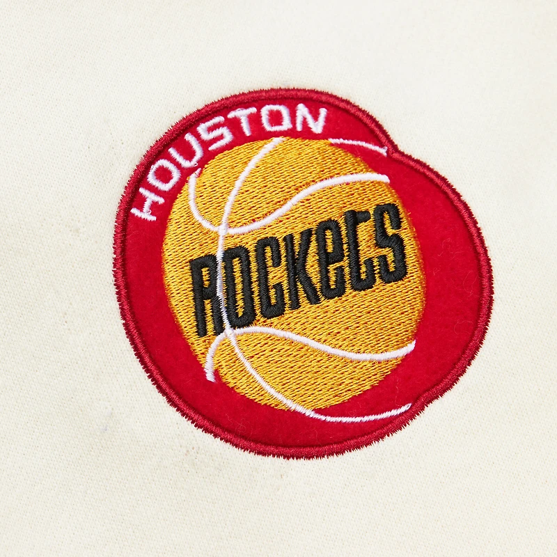 Men's Mitchell & Ness Cream Houston Rockets Sswagger Fleece Hoodie