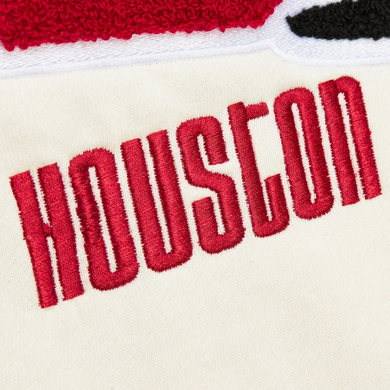 Sweat à capuche en polaire Mitchell & Ness crème Houston Rockets Sswagger pour homme