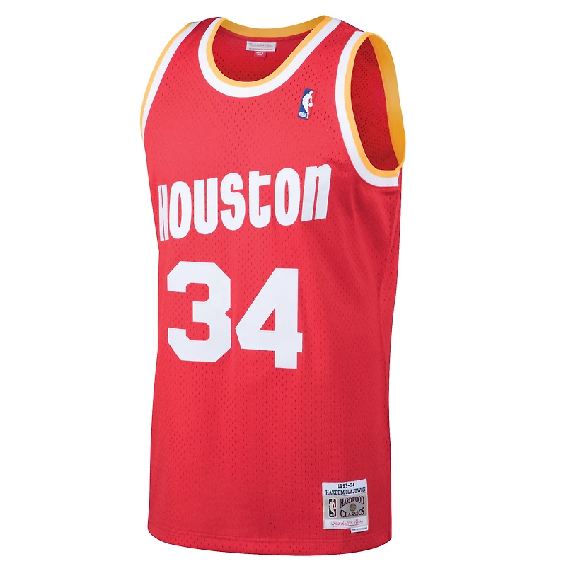 Maillot Swingman Mitchell & Ness Hakeem Olajuwon Houston Rockets 1993/94 Hardwood Classics rouge pour homme