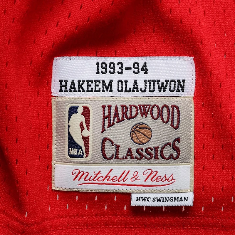 Men's Mitchell & Ness Hakeem Olajuwon Red Houston Rockets 1993/94 Hardwood Classics Swingman Jersey