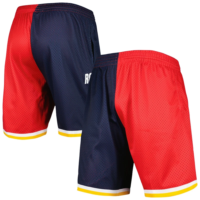 Mitchell & Ness pour homme Bleu marine/rouge Houston Rockets Hardwood Classics 1993 Split Swingman Short