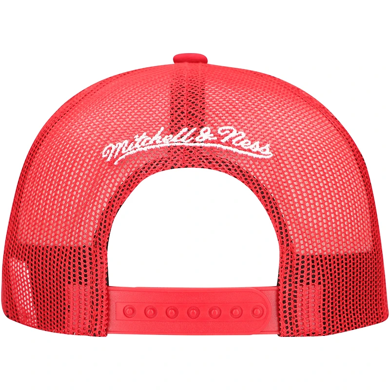 Men's Mitchell & Ness Red Houston Rockets Core Evergreen OTC Trucker Adjustable Hat