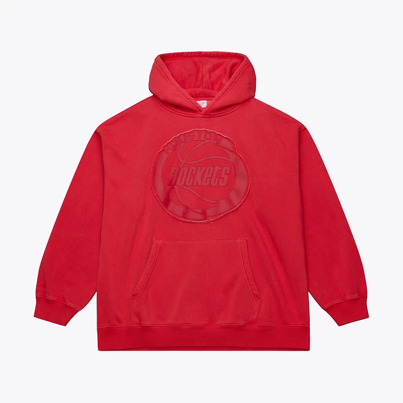 Sweat à capuche en polaire Mitchell & Ness rouge Houston Rockets Downtown Collection pour homme