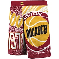 Short sublimé rouge Houston Rockets Hardwood Classics Jumbotron de Mitchell & Ness pour hommes