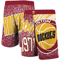 Short sublimé rouge Houston Rockets Hardwood Classics Jumbotron de Mitchell & Ness pour hommes