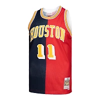 Maillot Homme Mitchell & Ness Yao Ming Bleu Marine/Rouge Houston Rockets Hardwood Classics 2004/05 Split Swingman