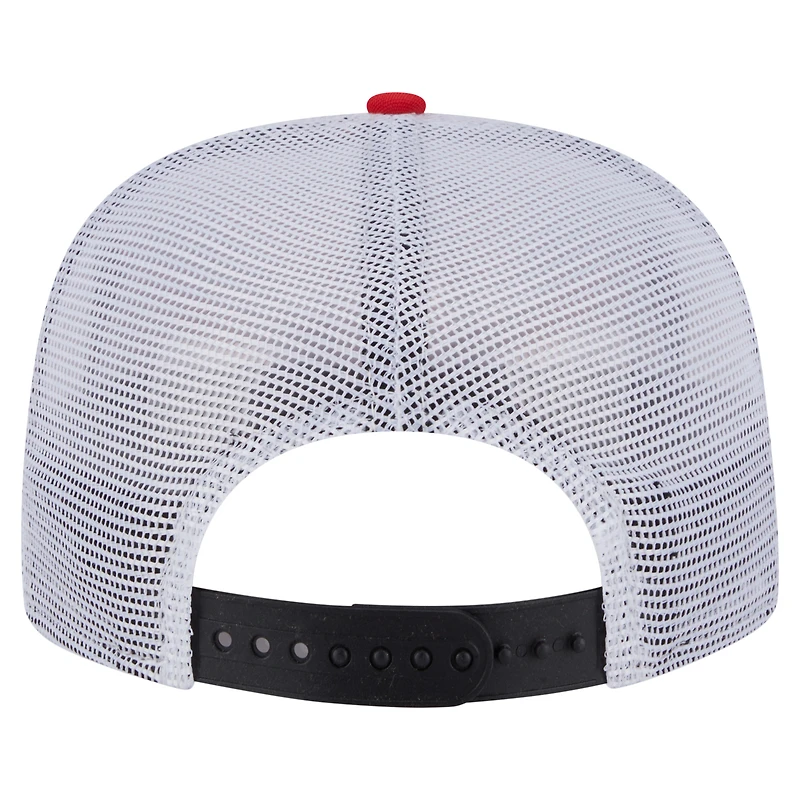 Casquette de golf à visière snapback noire/rouge Houston Rockets de New Era pour homme