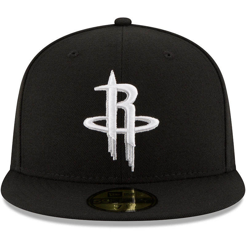 Casquette ajustée 59FIFTY pour homme avec logo noir et blanc Houston Rockets New Era