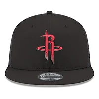 Men's New Era Black Houston Rockets Core Logo Meshback 9FIFTY Snapback Hat