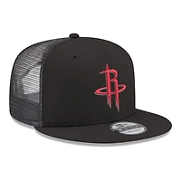 Men's New Era Black Houston Rockets Core Logo Meshback 9FIFTY Snapback Hat