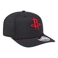 Men's New Era Black Houston Rockets Sport Rope Vented Stretch-Snap 9SEVENTY Hat