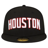 Men's New Era  Black Houston Rockets Statement Edition Jersey Hook 59Fifty Fitted Hat