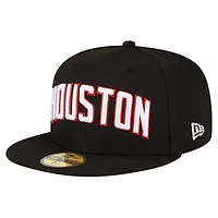 Men's New Era  Black Houston Rockets Statement Edition Jersey Hook 59Fifty Fitted Hat
