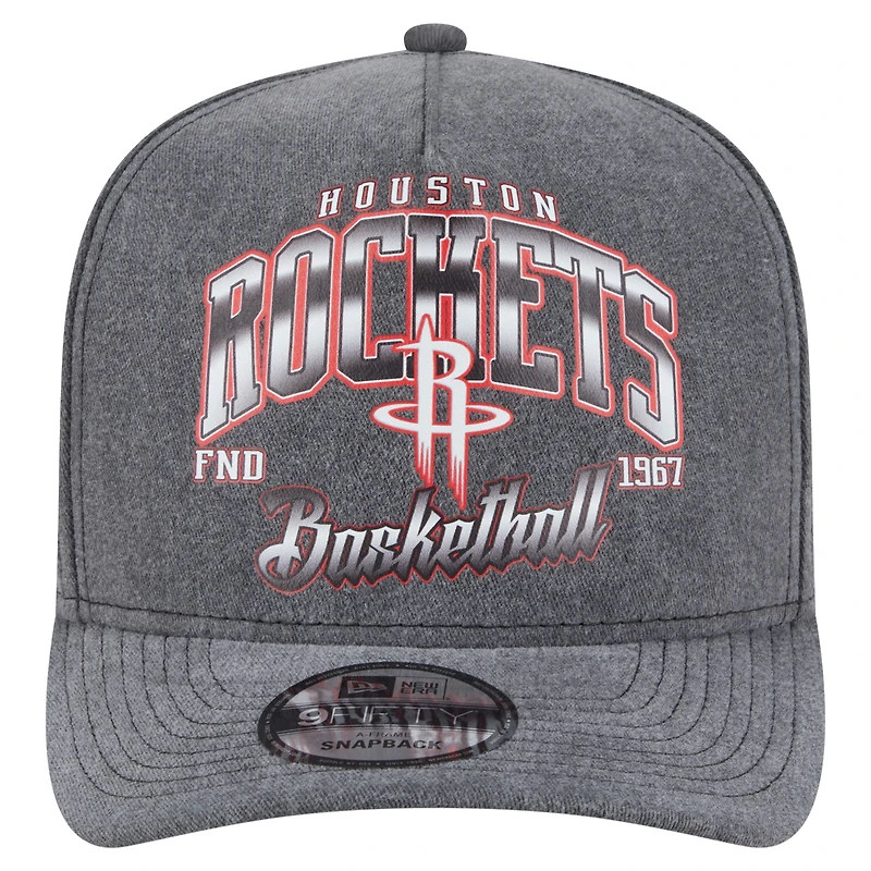 Casquette snapback pré-courbée 9FIFTY des Houston Rockets de New Era pour homme, couleur anthracite