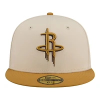 Men's New Era Cream/Tan Houston Rockets Two-Tone Color Pack 59FIFTY Fitted Hat