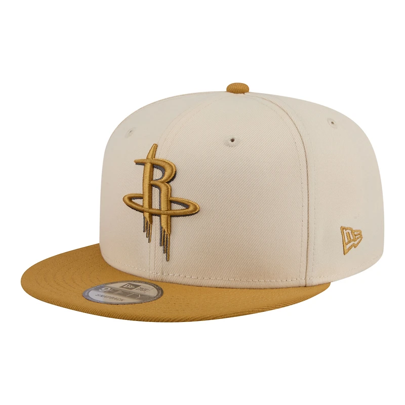 Men's New Era Cream/Tan Houston Rockets Two-Tone Color Pack 9FIFTY Snapback Hat