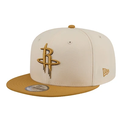 Men's New Era Cream/Tan Houston Rockets Two-Tone Color Pack 9FIFTY Snapback Hat