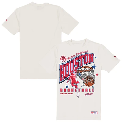 Men's New Era  Cream Houston Rockets Oversized City Edition Remix Vintage T-Shirt