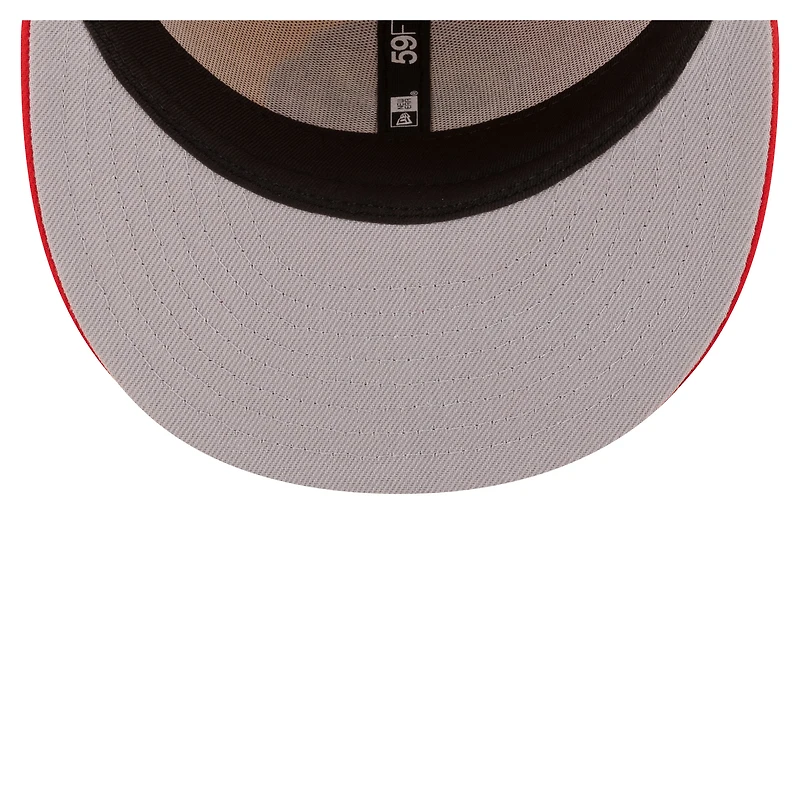 Men's New Era  Gold/Red Houston Rockets 80s Throwback Pinwheel 59FIFTY Fitted Hat