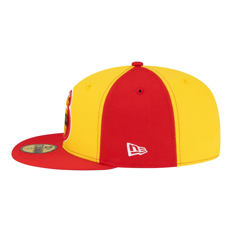 Men's New Era  Gold/Red Houston Rockets 80s Throwback Pinwheel 59FIFTY Fitted Hat
