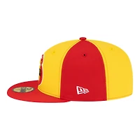 Men's New Era  Gold/Red Houston Rockets 80s Throwback Pinwheel 59FIFTY Fitted Hat