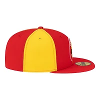 Men's New Era  Gold/Red Houston Rockets 80s Throwback Pinwheel 59FIFTY Fitted Hat