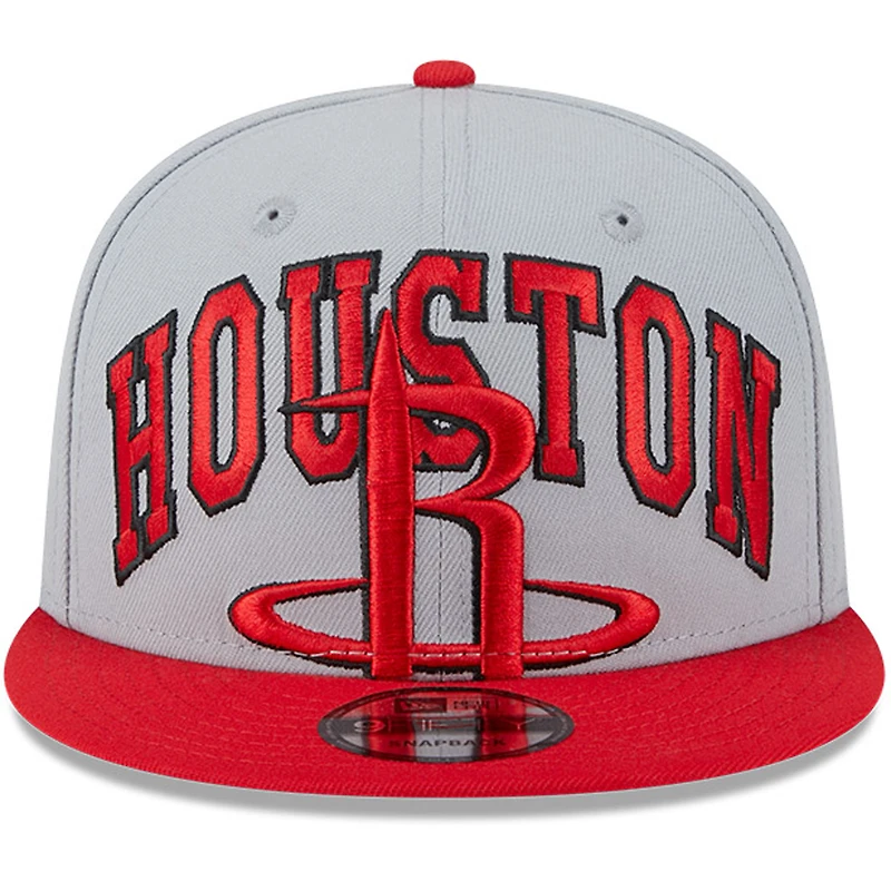 Men's New Era Gray/Red Houston Rockets Tip-Off Two-Tone 9FIFTY Snapback Hat