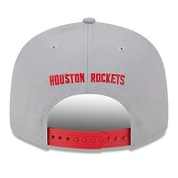 Men's New Era Gray Houston Rockets Chenille Band 9FIFTY Snapback Hat