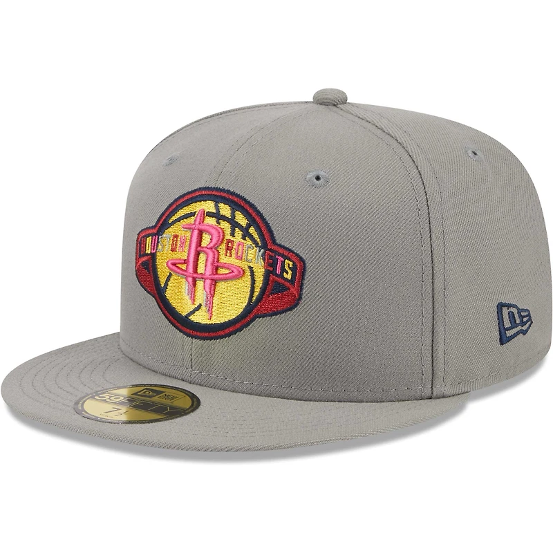 Casquette ajustée 59FIFTY pour homme New Era grise Houston Rockets Colour Pack
