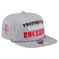 Casquette snapback grise Houston Rockets de New Era pour homme, modèle rétro, propriété du golfeur