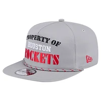 Casquette snapback grise Houston Rockets de New Era pour homme, modèle rétro, propriété du golfeur